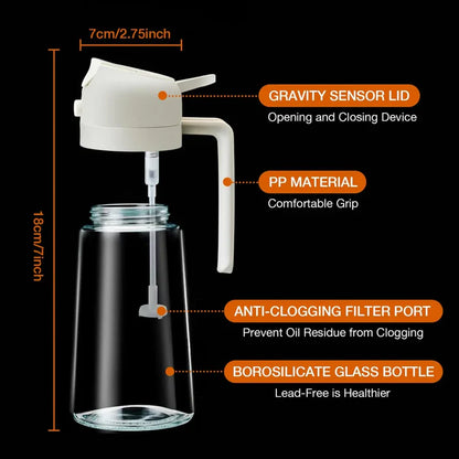 2-in-1 Glass Oil Dispenser and Sprayer